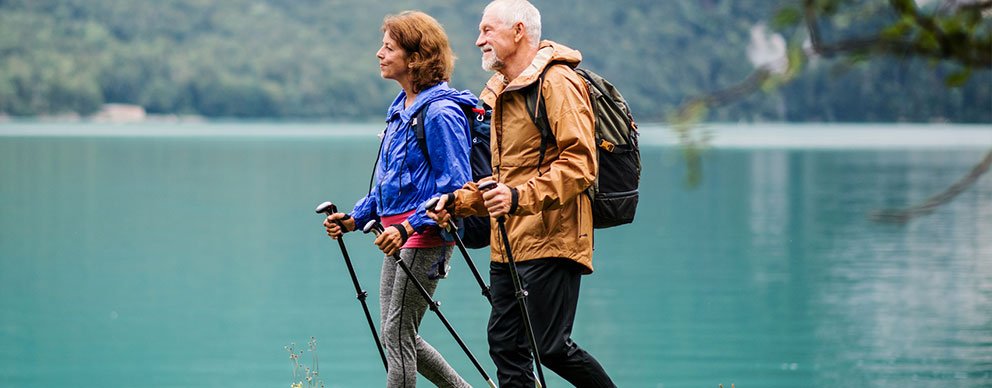 Man and woman hiking